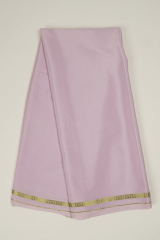 Lilac crepe silk saree with striped pallu