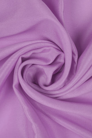 Lilac crepe silk saree with gold zari border