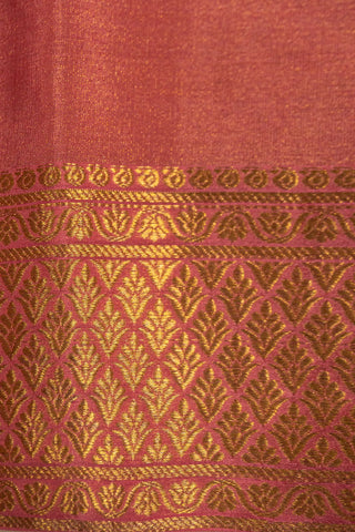 Rich Coral Pure Mysore Silk Saree - Exquisite Quality