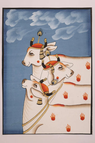 Pichwai Hand-painting of Dhenu