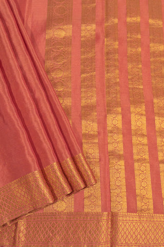 Rich Coral Pure Mysore Silk Saree - Exquisite Quality