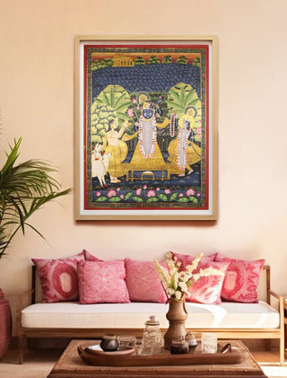 Hand-painted Pichwai Painting of Lord Srinathji of Nathdwara