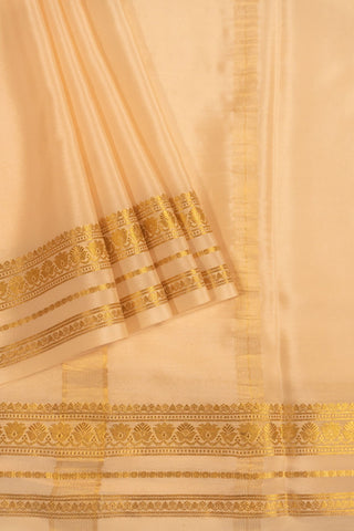 Peach Pure Mysore Silk Saree - Superior Quality