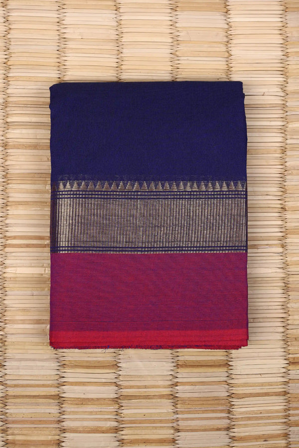 Navy Blue Cotton Chettinad saree