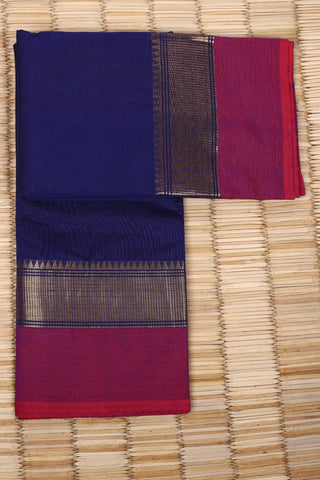 Navy Blue Cotton Chettinad saree