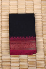 Black Cotton Chettinad saree