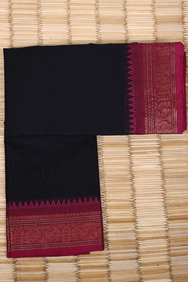 Black Cotton Chettinad saree