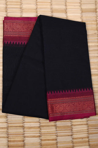 Black Cotton Chettinad saree