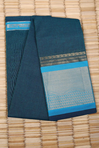 Turquoise Green Cotton Chettinad saree