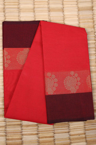 Red Cotton Chettinad saree