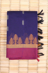 Navy Blue Cotton Chettinad saree