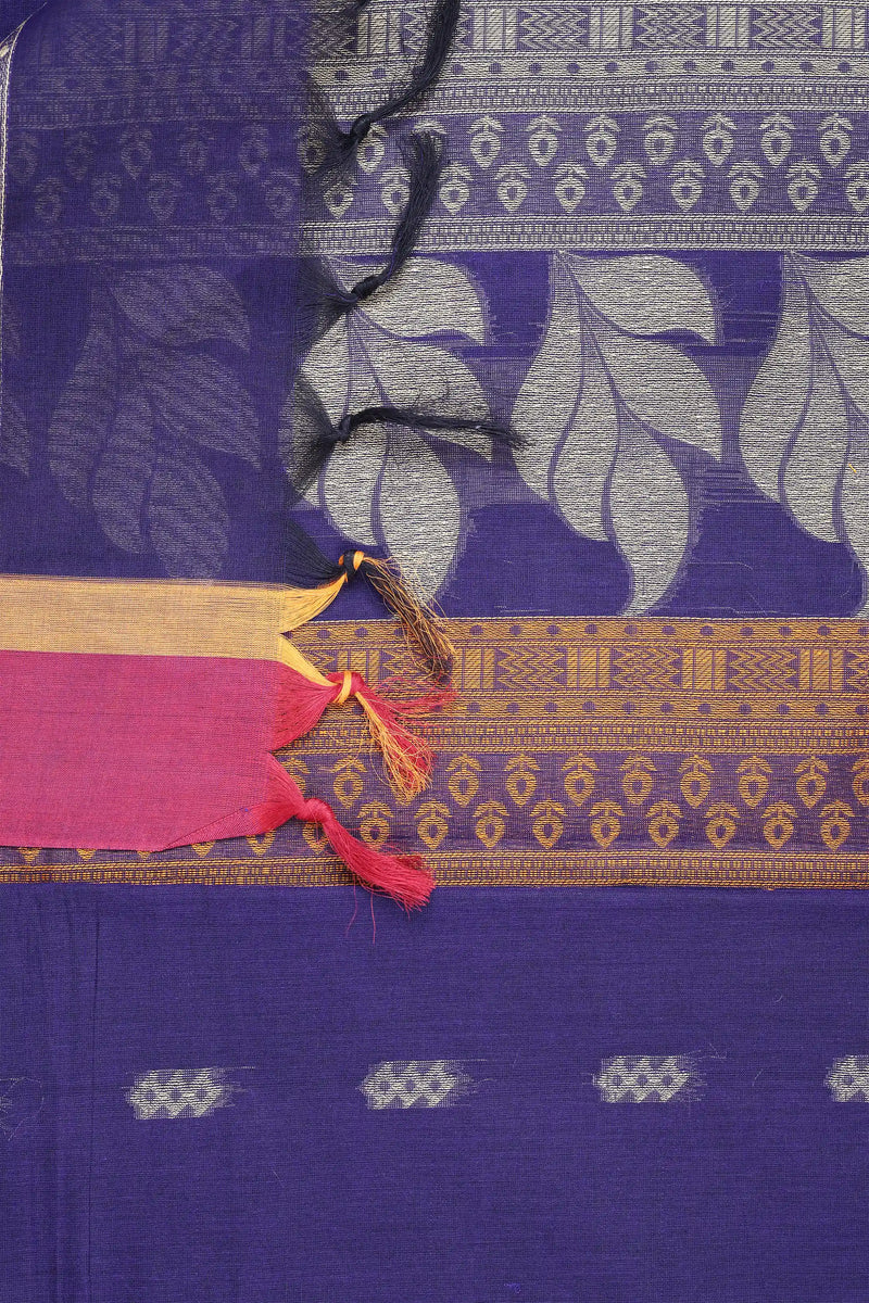 Navy Blue Cotton Chettinad saree