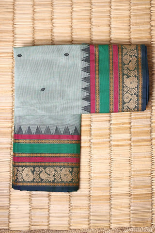 Light Emerald Green Cotton Chettinad saree