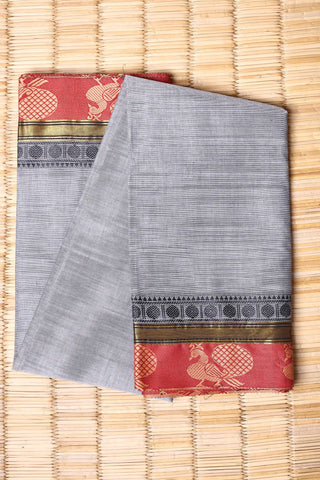 Grey Cotton Chettinad saree