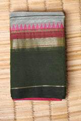 Light Pista Green Cotton Chettinad saree