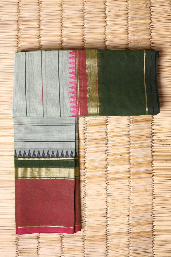 Light Pista Green Cotton Chettinad saree