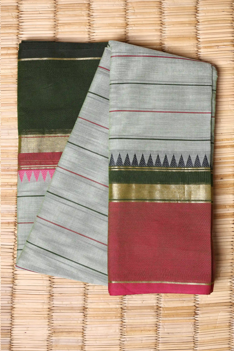 Light Pista Green Cotton Chettinad saree