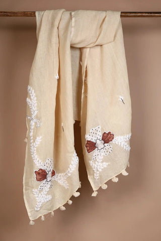 Cream Linen Stole