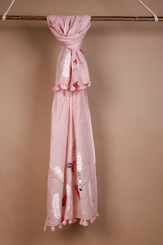 Light Peach Linen Stole