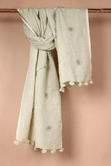 Pastel Green Linen Stole