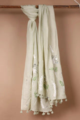 Pista Green Linen Stole