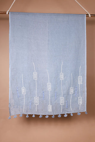 Dusty Blue Linen Stole