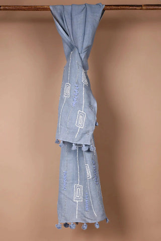 Dusty Blue Linen Stole