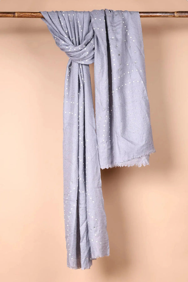 Grey Semi Pashmina Shawl