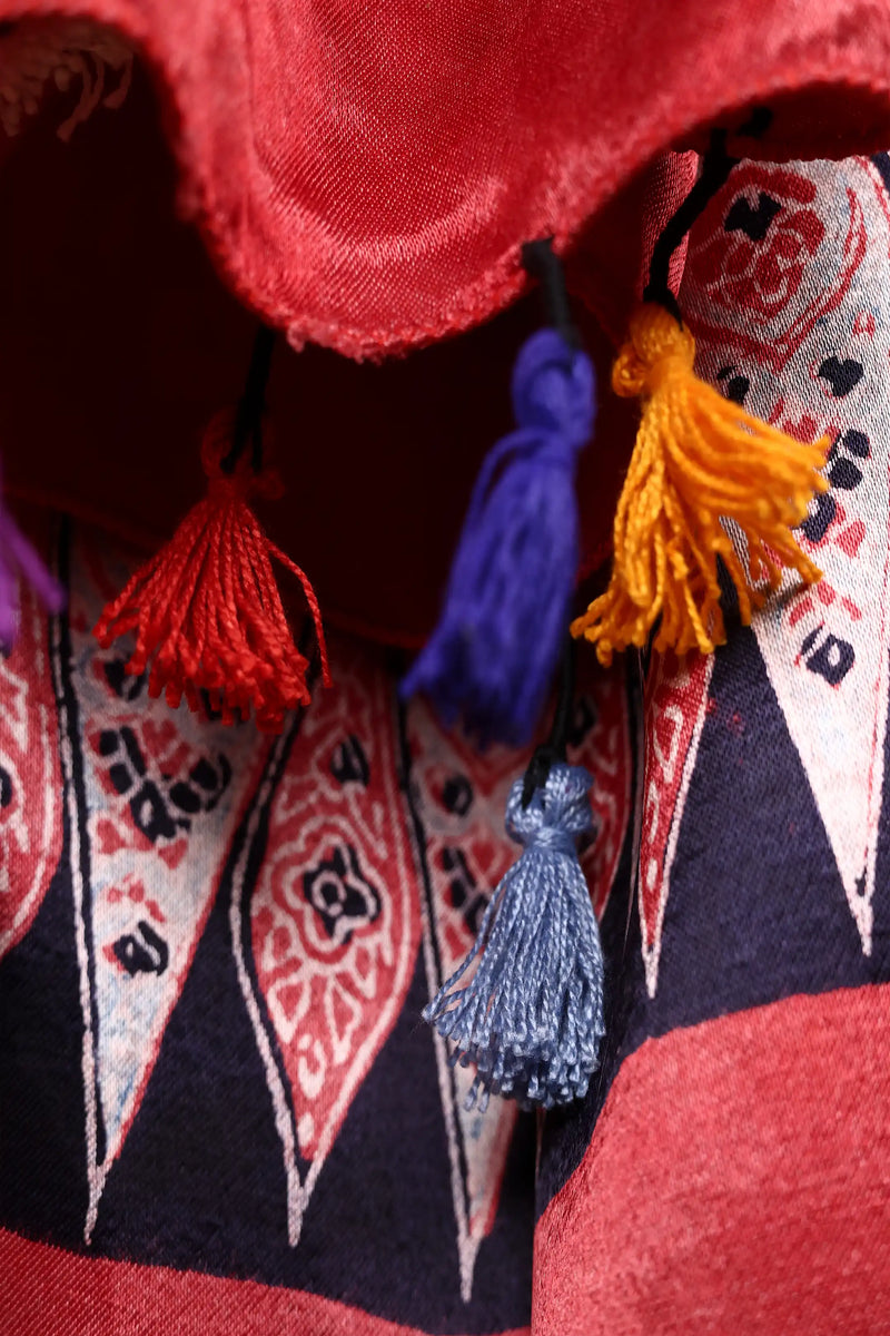 Red Ajrakh Satin Dupatta