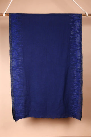 Navy Blue Semi Pashmina Shawl