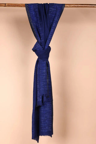 Navy Blue Semi Pashmina Shawl