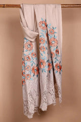 Beige Semi Pashmina Shawl