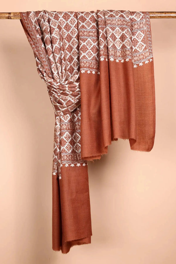 Brown Semi Pashmina Shawl