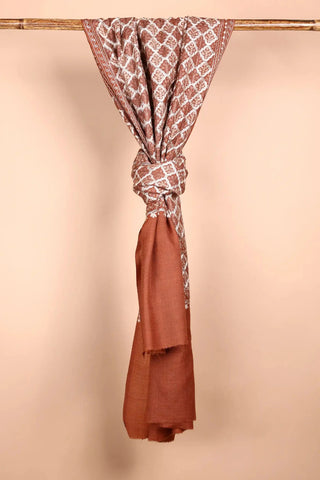 Brown Semi Pashmina Shawl