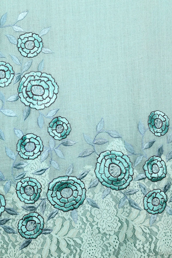 Sea-Green Semi Pashmina Shawl