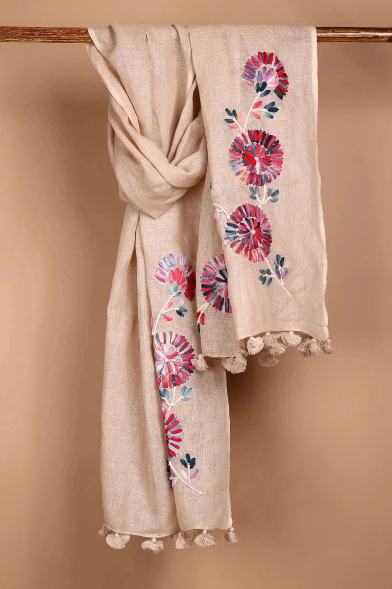 Dusty Beige  Linen Stole