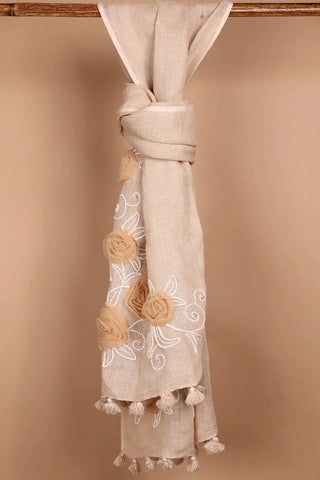 Dusty Beige Linen Stole