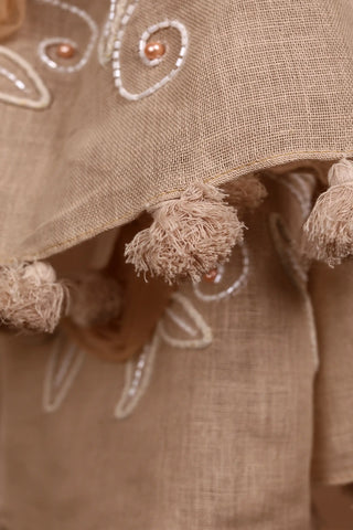 Dusty Beige Linen Stole