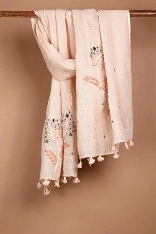 Beige Linen Stole