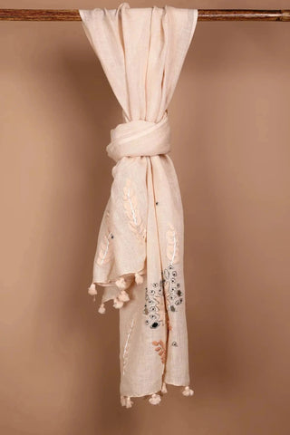 Beige Linen Stole