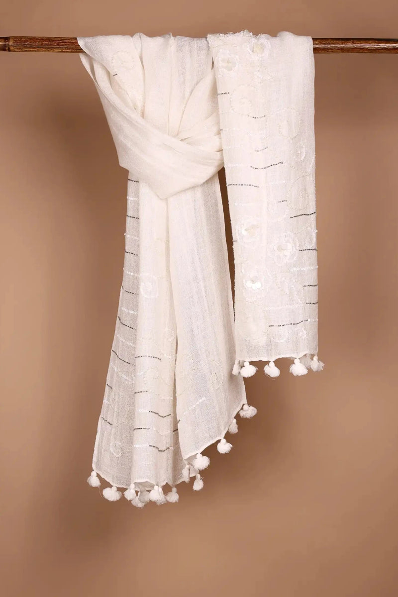 Off-White Linen Stole