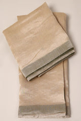 Off-White Chanderi Tissue saree with Light Golden Zari