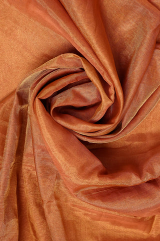 Peach Gold Chanderi Tissue Saree