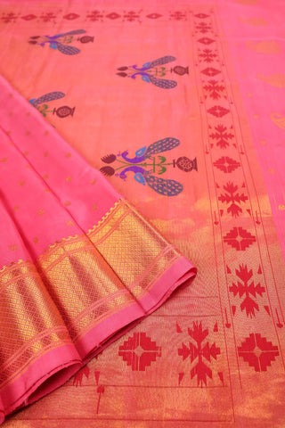 Pink Pure Silk Saree