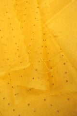 Yellow Jamdani Muslin Cotton Saree