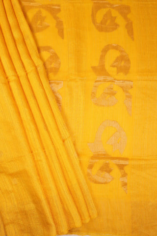 Mustard Yellow Jamdani Bhagalpuri Matka Silk Saree