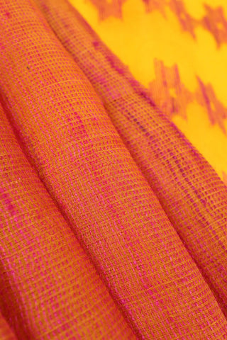 Yellow Jamdani Bhagalpuri Matka Silk Saree