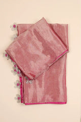 Pink Chanderi Tissue Saree