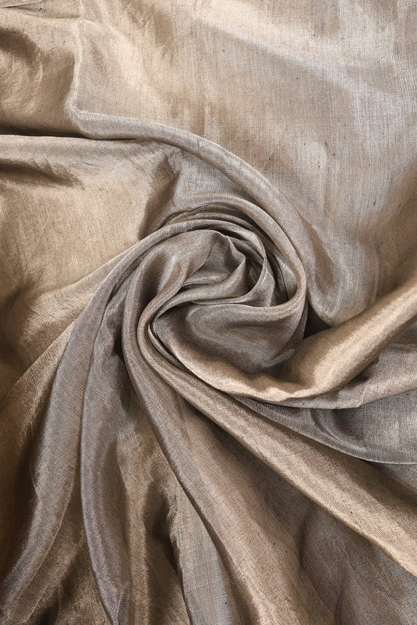 Grey-Silver Chanderi Tissue saree