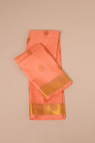 Peach Kanchipuram Pure Silk Saree